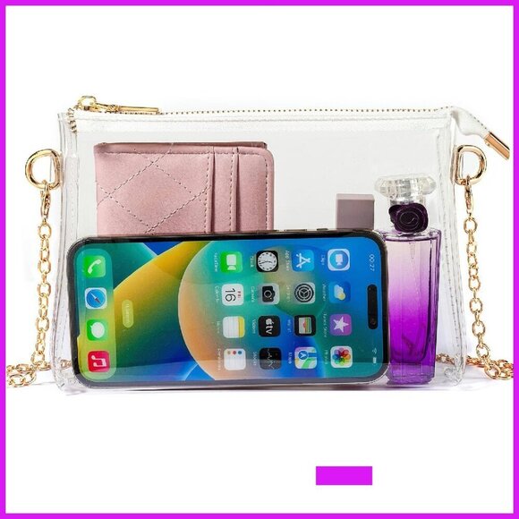 Handbags - Clear Crossbody Bag Stadium Approved PVC Transparent Chic Minimal Concert